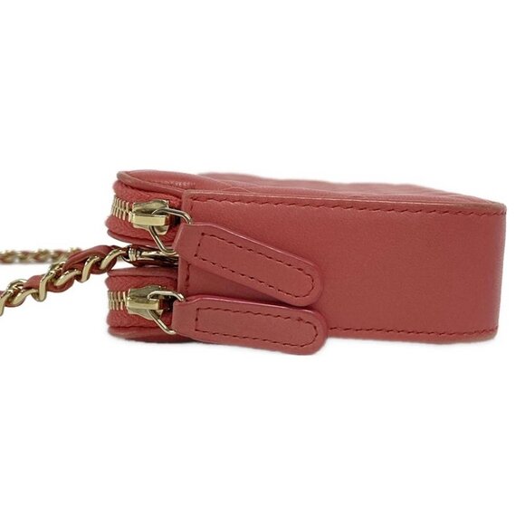 Auth CHANEL Matelasse / Diamond CC - Pink Lambskin Other Style Wallet - Picture 9 of 13